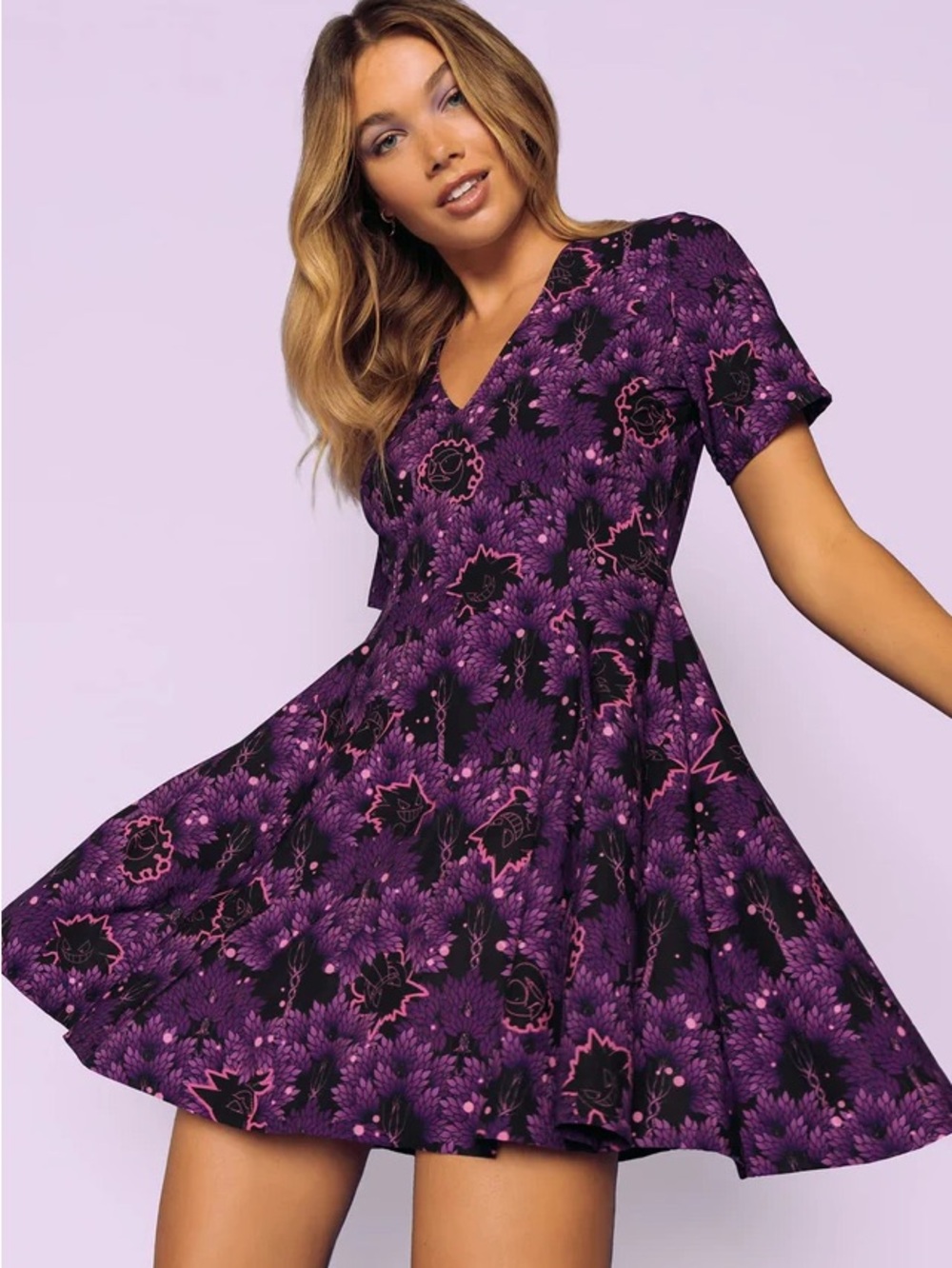 Black milk Pokémon purple ghost Swing Dress